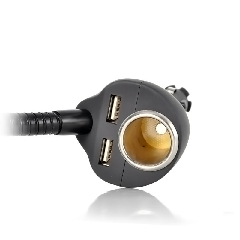 2021 Car Phone Holder With Dual USB Charger Cigarette Lighter Socket