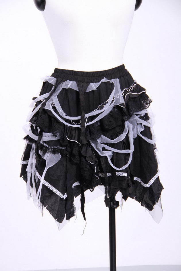 RQ BL Gothic Clothing Punk Style Elastic Tattered Short Skirt 21032 ...