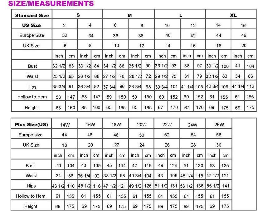 Eric Dress Size Chart