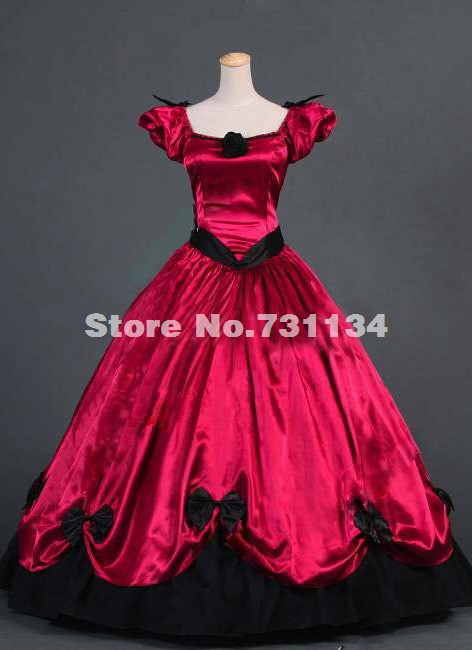 2014 Noble Red Renaissance Victorian Ball Gown Medieval Civil War ...