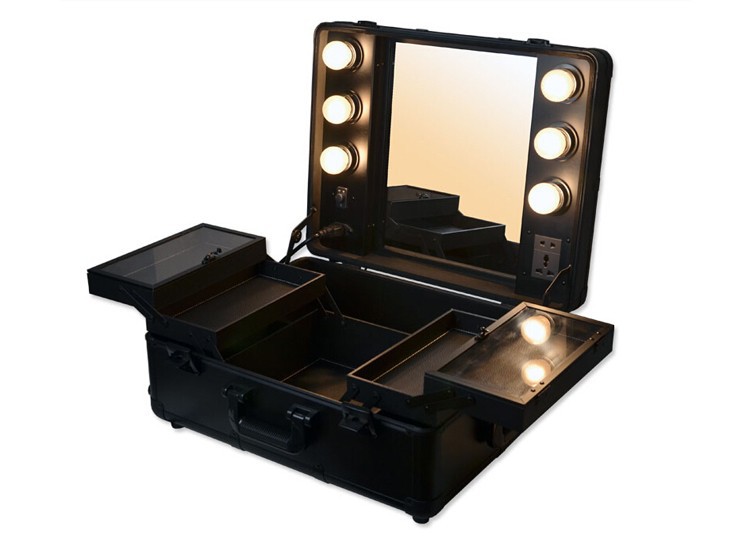 Makeup Box With Mirror And Lights Saubhaya Makeup