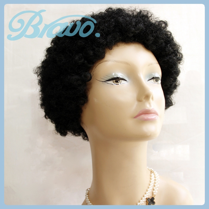 Womens Fashion Black Curly Afro Kinky Curly Wigs Synthetic Kinky Afro