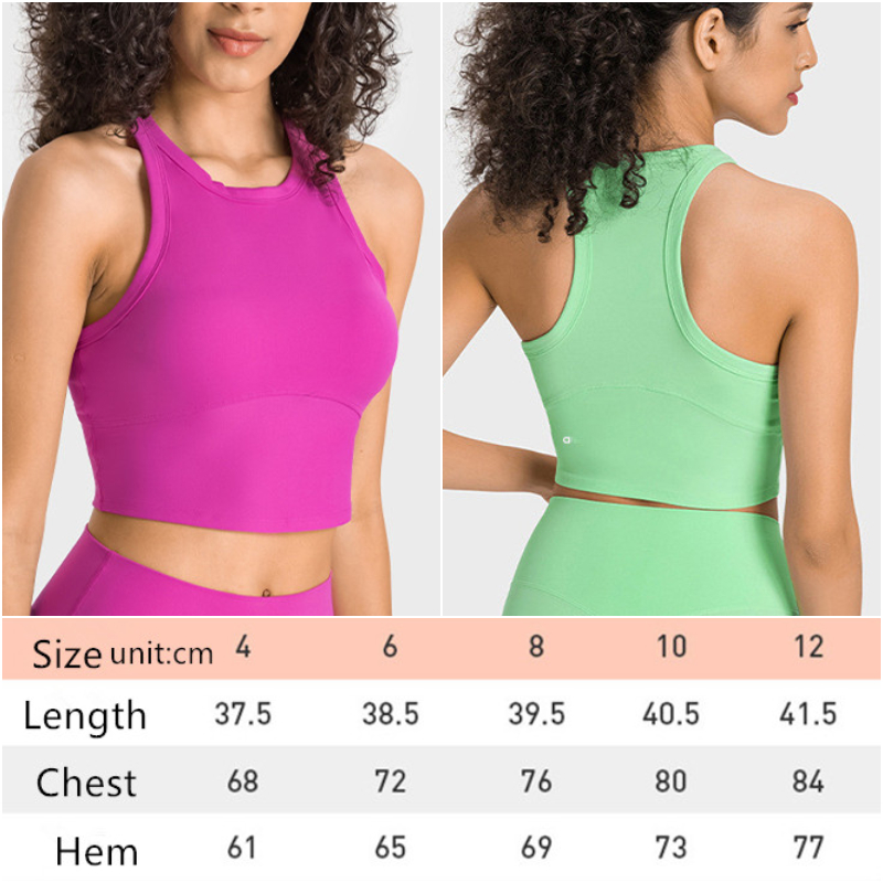 al-001 Womens Yoga Outfits Sleeveless Shirts Solid Color Sports Vest Running Excerise Fitness Girls Jogging Trainer Lycra Sportswear Close-fitting Fast Dry