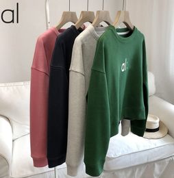 AL-0028 Dames Ronde Hals Slanke Hoodies Designer Sweatershirts Streetwear Pullover Sweatshirts Kleding