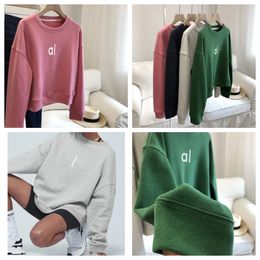 AL-0028 Korte Versie van Ronde Hals Heldere Lijn Hoodie Vrouwen Losse Cover Kleine Slanke Casual Lange mouwen Jas Top 853