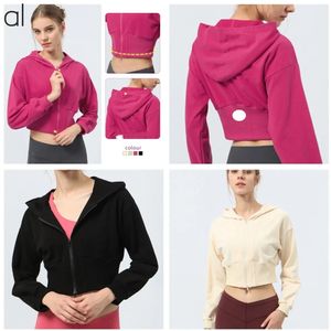 AL-0038 femmes décontracté fermeture éclair Yoga manteau conception courte vêtements de Fitness veste femme sport manteau