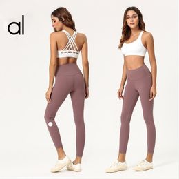 AL-0047 Vrouwen Dubbelzijdig Buffing Geborsteld Yoga Broek Hoge Taille Leggings Vrouwen Sport Yoga Broek Gym Leggings