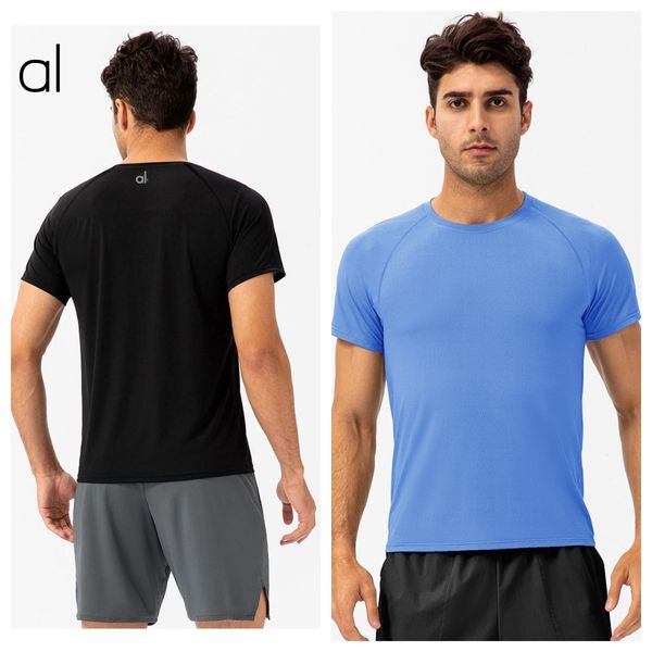 Al-020 Camiseta de yoga de manga corta para hombres Fitness de seda de seda para hombres de secado rápido de secado de verano