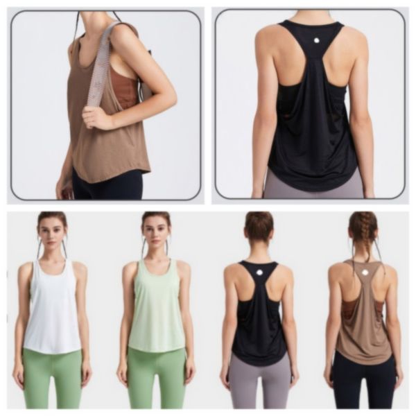 AL-11 Gilet de fitness d'été respirant à séchage rapide vêtements d'extérieur chemisier de sport jacquard T-shirt vêtements de yoga running fitness sans manches T-shirts tops