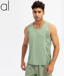 Al0yoga-168 Designer Men Shirts Tank Shirts Yoga à manches courtes High Street Loose Séchure rapide Shirt Outdoor Running Tops pour hommes