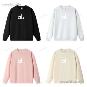 AL-2024 Dames Yoga Outfit Perfect Oversized Sweatshirts Trui Losse Crop Top Met Lange Mouwen Fitness Workout Ronde Hals Blouse Gym 316