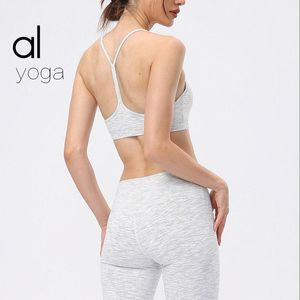 AL Flow Y-vormige rug + broekset met borstkussen Zachte sportbeha Effen kleur Racerback-beha Sexy ondergoed Gym Mouwloos Fiess Yoga