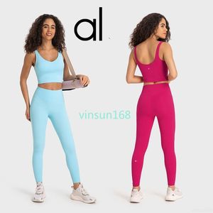 AL Gymkleding Damesondergoed Yoga beha Tanktops Lichte ondersteuning Sportbeha Fitness Lingerie Ademend Workout Beha U-rug Sexy vest met afneembare cups