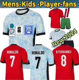 2024 Euro Cup Portuguesa Portugal maillots de football RONALDO JOAO FELIX PEPE BERMARDO B.FERNANDES camisa de futebol 24 25 J.MOUTINHO maillot de football hommes kit enfants Al Nassr FC