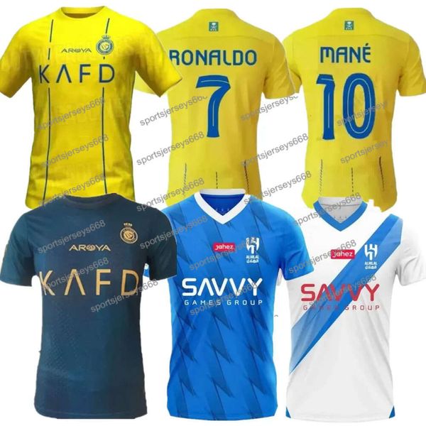 Al Nassr Fc Soccer Jerseys 2023 2024 Accueil Jaune Extérieur 23 24 Cr7 Gonzalo Martinez Talisca Ghislain Konan Vincent Aboubakar Hommes _Jersey