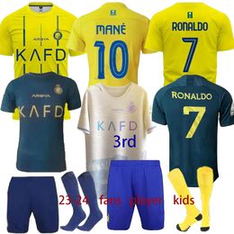 Al Nassr FC Jerseys de fútbol Laporte Ronaldos Mane 2023 Fofana Otavio 22 23 CR7 Camisa de fútbol Conjunto de Al-Nassrs Brozovic A.Talisca Maillots Foot Men Kits Uniform