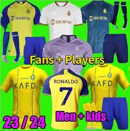 Al Nassr FC camisetas de fútbol Ronaldo 2023 2024 Hogar amarillo lejos 22 23 24 CR7 Gonzalo Martínez Talisca Konan Vincent Aboubakar hombres camiseta de fútbol Al-Nassr FC