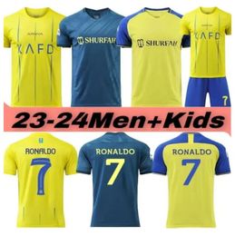 Al Nassr FC Soccer Jerseys Ronaldo 2023 2024 Accueil jaune extérieur 23 24 CR7 Gonzalo Martinez Talisca Ghislain Konan Vincent Aboubakar hommes Maillot de football Al-Nassr FC 99