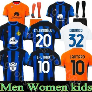 Lukaku voetbalshirts Barella Correa Interse Milans Giroud Ibrahimovic Lautaro Milans Theo Brahim 23 24 voetbalshirt 2023 2024 Uniformen Men Kids Kits Sets