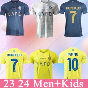 Al Nassr FC Soccer Jerseys T-shirt 2023 2024 Home Away CR7 Kit enfants Martinez Talisca Ghislain Konan OTAVIO Vincent Aboubakar Hommes Maillot de football