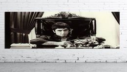 Al Pacino Scarface Famme Movie Poster Black and White Toile Paint Huile Pop Art Wall Pictures Salon Modern Wall Decor8461797