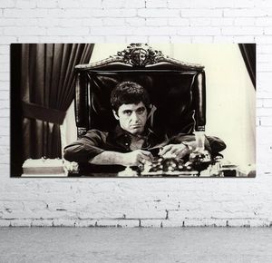 Al Pacino Scarface Famme Movie Poster Black and White Toile Paint Huile Pop Art Wall Pictures Salon Modern Wall Decor5964646