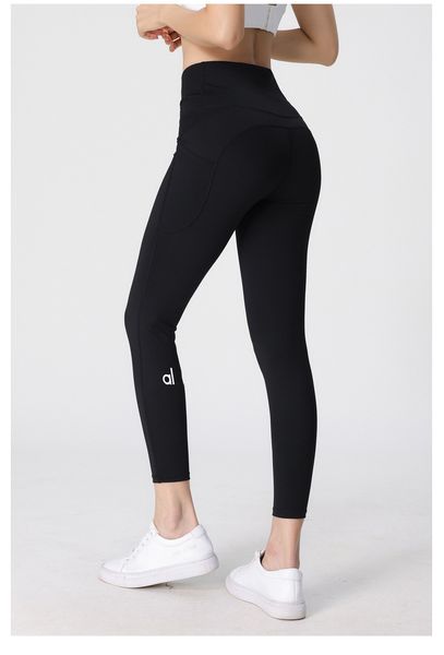 AL femmes Leggings pantalons de Yoga Push Ups avec poches Fitness Legging doux taille haute hanche al ascenseur élastique pantalons de sport 9057