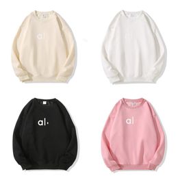 10A AL Traje de yoga para mujer Sudaderas perfectamente extragrandes Suéter suelto Manga larga Crop Top Fitness Entrenamiento Blusa con cuello redondo Gimnasio LL