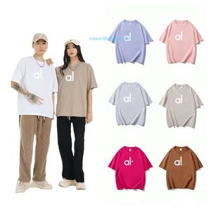 AL Mujer Yoga Camisa de algodón Camisetas Camiseta para Mujer Camiseta para Correr Transpirable de Alta elasticidad Secado rápido Manga Corta sin Costuras Deporte Ciclismo Ropa de Gimnasio