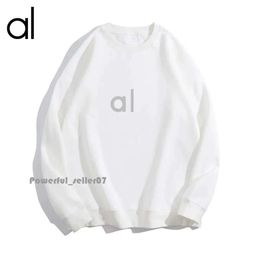 AL Vrouwen Yoga Outfit Perfect Oversized Sweatshirts Trui Losse Crop Top met Lange Mouwen Fitness Workout Ronde Hals Blouse Gym 3606