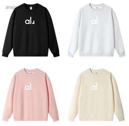 AL Femmes Yoga Tenue Parfaitement Surdimensionné Sweatshirts Pull Lâche À Manches Longues Haut Court Fitness Entraînement Col Rond Blouse Gym kimono lululemen womens dress vestidos