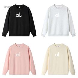 AL Vrouwen Yoga Outfit Perfect Oversized Sweatshirts Trui Losse Crop Top met Lange Mouwen Fitness Workout Ronde Hals Blouse Gymjurk vestidos