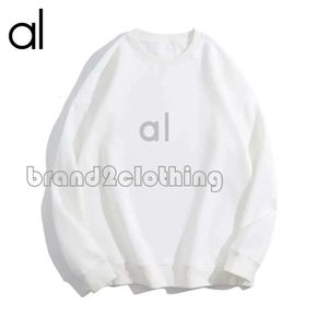 Al Women Yoga -outfit Perfect oversized sweatshirts Sweater Losse lange mouw Crop Top Fiess Workout Crew Neck Blouse Gym