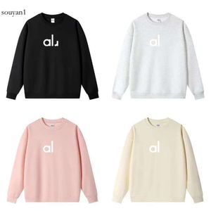 AL – tenue de Yoga pour femmes, sweat-shirt parfaitement surdimensionné, pull ample à manches longues, haut court, entraînement, col rond, chemisier de gymnastique