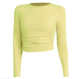 al Womens Shirt Yoga à manches longues automne lo sport façonnage taille serré Fitness Slim T-shirts vêtements de sport femmes maillot de corps YC108 fashion