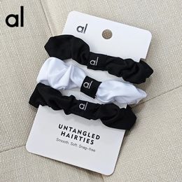 Al Yoga Hair Band Resh Mini Scrunchie Femmes Silky Satin Skinny Elastic Hair Band Solid Color Scrunchies Small Rope Simple Head Band Hair Hair