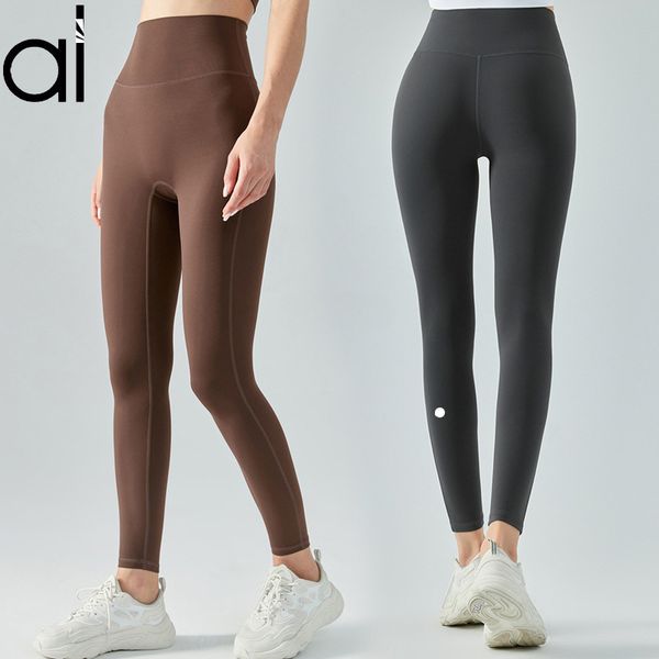 AL Yoga Leggings de cintura alta Sin costuras Algodonosos Suaves De longitud completa Sin línea en T Pantalones deportivos para dama Pilates Pickleball Publicar pantalones Gimnasio Correr Pantalones de chándal elásticos ajustados