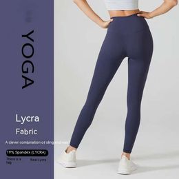 AL Yoga Leggings Lycra tissu sans couture nu pantalon de yoga brossé femmes taille haute hanche-levage Fitness pantalon serré course pantalon