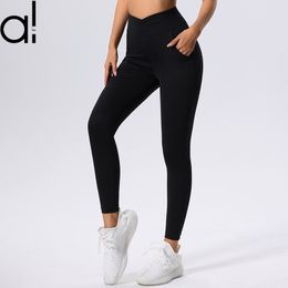 Leggings Al Yoga Entrenamiento adelgazante de miel Melocatria Pantalones deportivos Femeninos Altos elásticos Tantillas de altura de alto nivel