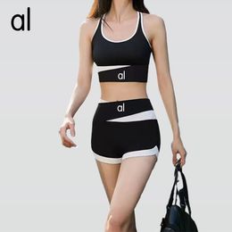 Al Yoga Set Lingerie Summer Nieuw product Casual Short Sports Tank Women Vest en Shorts Drawring Fitness Suit - Gratis verzendingr