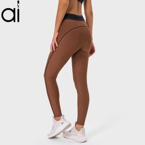 AL Yoga Pantalons de Survêtement Taille Haute AIRL Suit Up Leggings Femmes Slim-Fit Hip-Lift Pantalon de Gym Pleine Longueur Ceinture de Style Boxeur façonnant la Taille vêtements de Sport Collants Extensibles