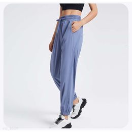 al Yoga Wear – neuvième pantalon de Jogging pour femmes, prêt à tirer, corde, taille haute, extensible, sangle d'entraînement, YK207, mode