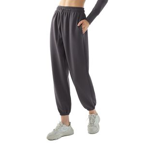 Al Yoga Wear Pantalones de jogging para mujeres listos para tirar de los joggadores de cuerda el estiramiento de los pantalones de entrenamiento de la cintura alta dsp661