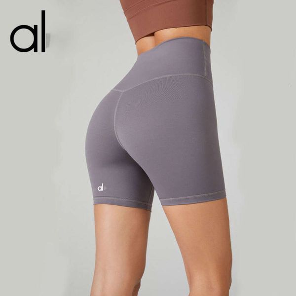 AL YOGA Leggings de Yoga Pantalones Cortos Cintura Delgada Levantamiento de Cadera Talla única Al0 Pantalones Cortos Deportivos Fitness Desnudo Apretado Alto Elástico Pantalones Deportivos de Ciclismo