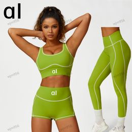 AL0 Align Yoga Set Women Sportswear Gym Top Al sets Bralette Sports Bra Fitness High Waigings Leggings Workout Sports Vêtements Tracksuis de Jogger Jump Lingerie Ninth Skin