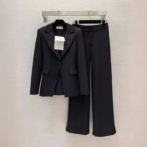 AL01 Traje de mujer de 2 piezas de lujo famoso diseño europeo estilo de fiesta ropa pantalones conjuntos elegante Casual Office Lady Formal Blazer con pantalones