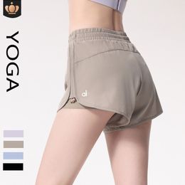 AL08 Yogashorts voor dames, outfits met oefening, fitnesskleding, lu korte broek, meisjes met elastische broek, sportkledingzakken
