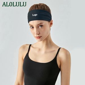 AL0LULU With Logo Headbands Sweat Absorbent Yoga Fitness Running Headband Sports Accessories
