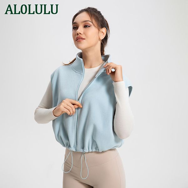 AL0LULU – veste de Fitness d'hiver avec Logo, gilet chaud résistant au froid pour femmes, gilet de sport de course, vêtements de Yoga