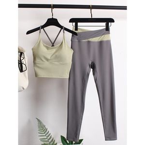 AL0LULU – ensemble de vêtements de Yoga avec Logo, soutien-gorge de sport pour femmes, pantalon de course, de gymnastique